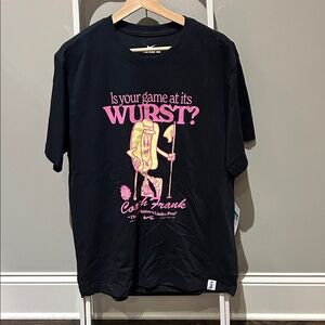 Nike Black Tee Golf short sleeve size XL with Pink and Yellow Graphic NWT